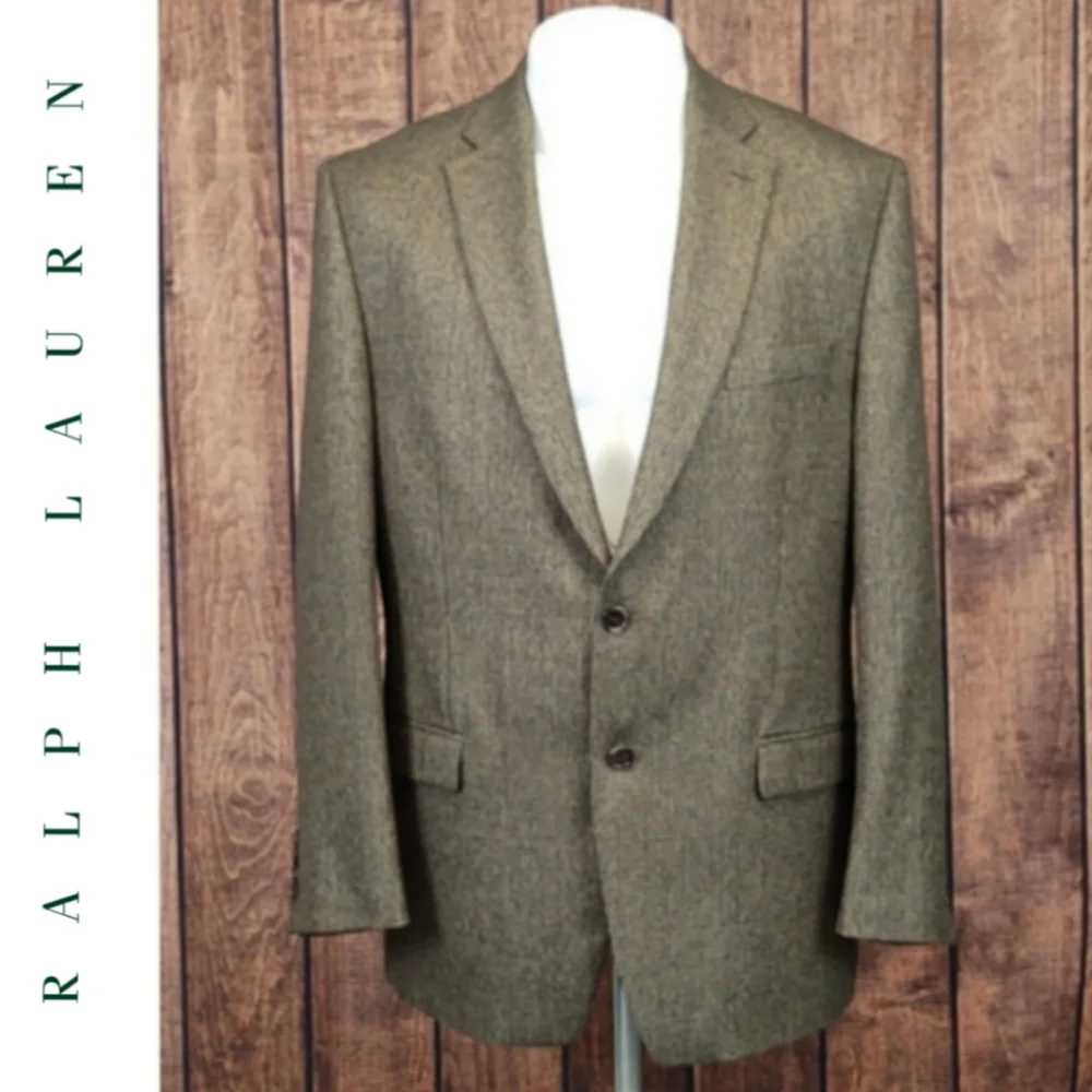 2 Button Light Brown Tweed Single Vent Blazer Excellent Condition